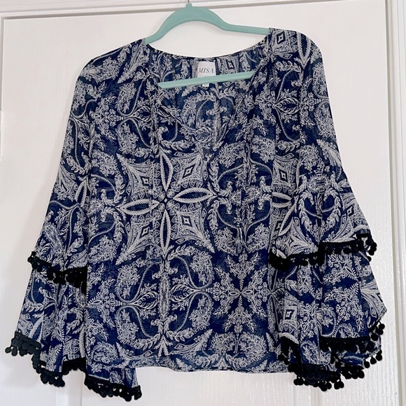 MISA Los Angeles Maya Bell-Sleeve Top - Picture 2 of 7